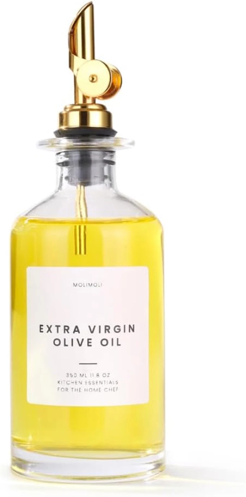 Molimoli Glass Oil Dispenser Bottle for Kitchen, Weighted Pourer, Olive Oil Crue