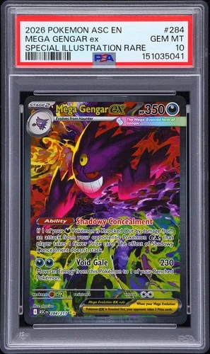 2026 POKEMON ASC EN-SPECIAL ILLUSTRATION RARE #284 MEGA GENGAR EX PSA 10