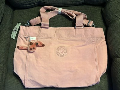 NWT Kipling KI2361 6CI Strawberry Pink Tonal New Shopper Large