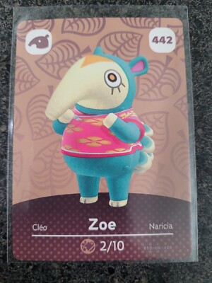 Animal Crossing Amiibo Cards Series 5 Nintendo Zoe 442 in Plastic Sleeve |  eBay