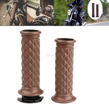 Set 7/8" Moto Guidon PoignéE Pour Cafe Racer Bobber Clubman Personnalisé Brown
