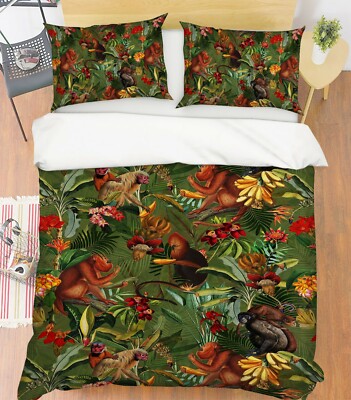 3D Red Monkey A029 Bed Pillowcases Quilt Duvet Cover Uta Naumann Zoe