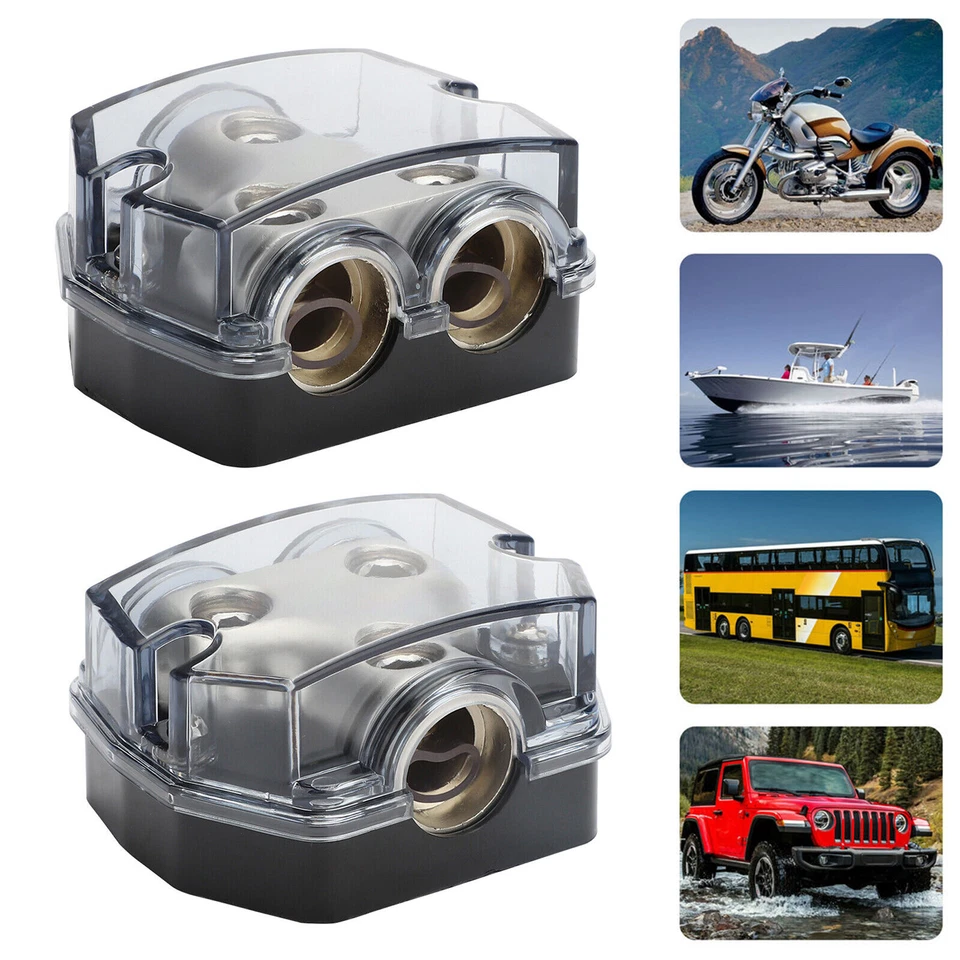 2X 2Way Distribution Block 0 Gauge In Out Car Audio Amp Power Ground Distributor - Image 3 of 4