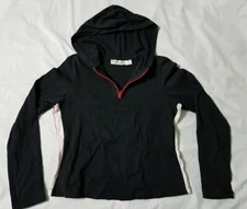 VINTAGE LADIES "JUMPING JOY" SPORTY HOODED PULL OVER SHIRT - SMALL PRE-OWNED