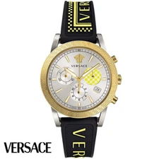 Versace VELT00519 Sport Tech silver gold black lime Rubber Women's Watch NEW