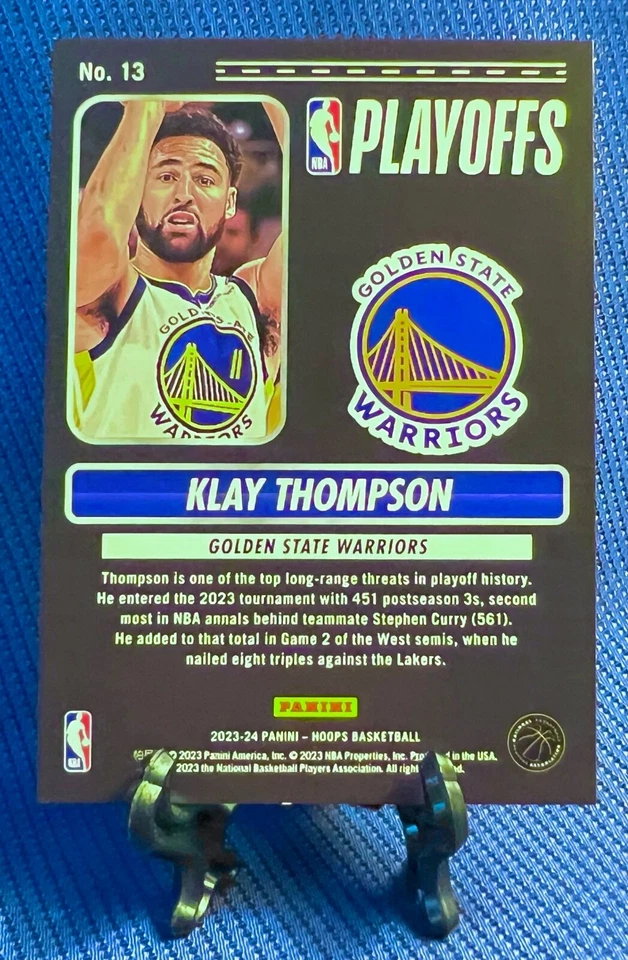 KLAY THOMPSON 2023-24 PANINI NBA HOOPS GOLD ROAD TO FINALS 13 #999/#999 Bookends - Image 3 of 4