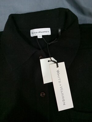 O-MENZ ALL IN Tシャツ White+Warren Womens 204422 Black Cashmere Button Down Shirt Brand