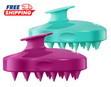 HEETA Hair Scalp Massager Shampoo Brush 2 Pack, Soft Silicone Bristles to Remove