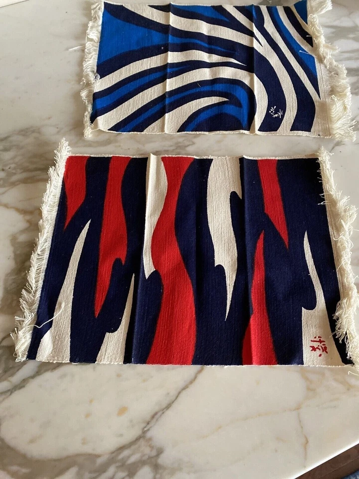 Handwoven Textile Fabric Sample From Chuo University With Abstract Red White & B - Image 4 of 4