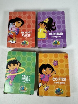 Dora The Explorer Card Games Bingo Go Fish Memory Crazy Eights Old