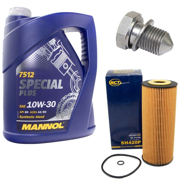 MotoröL Set ÖLfilter SH420P 10W30 5 Liter + ÖLablassschraube FüR Audi A6 VW Golf-image