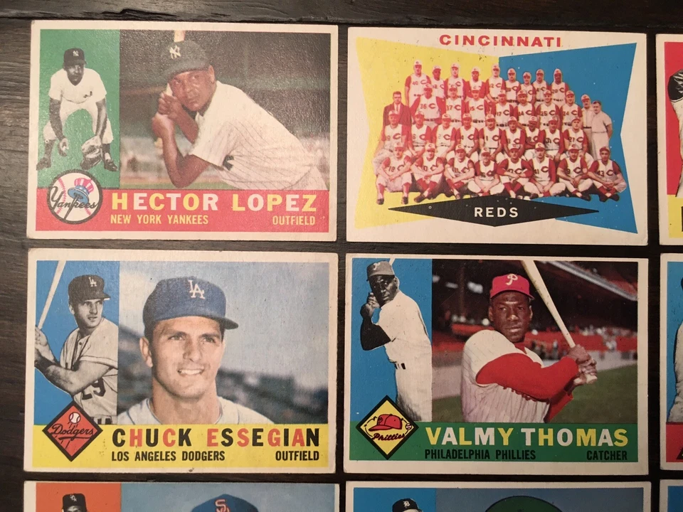 ⚾️⚾️1960 Topps Baseball Card 12 Card Lot Billy Martin Reds Team Card Nice lot - Image 2 of 4