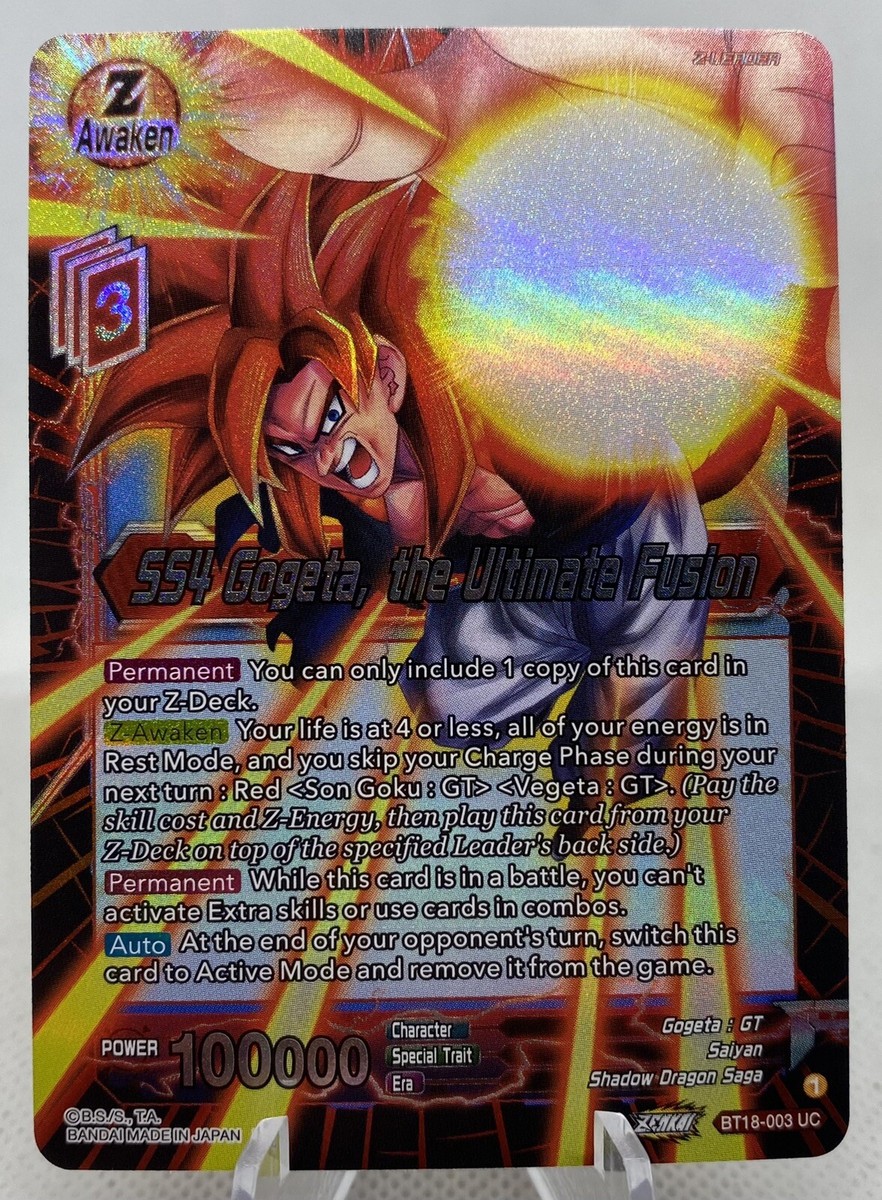 SS4 Gogeta, the Ultimate Fusion BT18-003 UC Foil Dawn Of The Z
