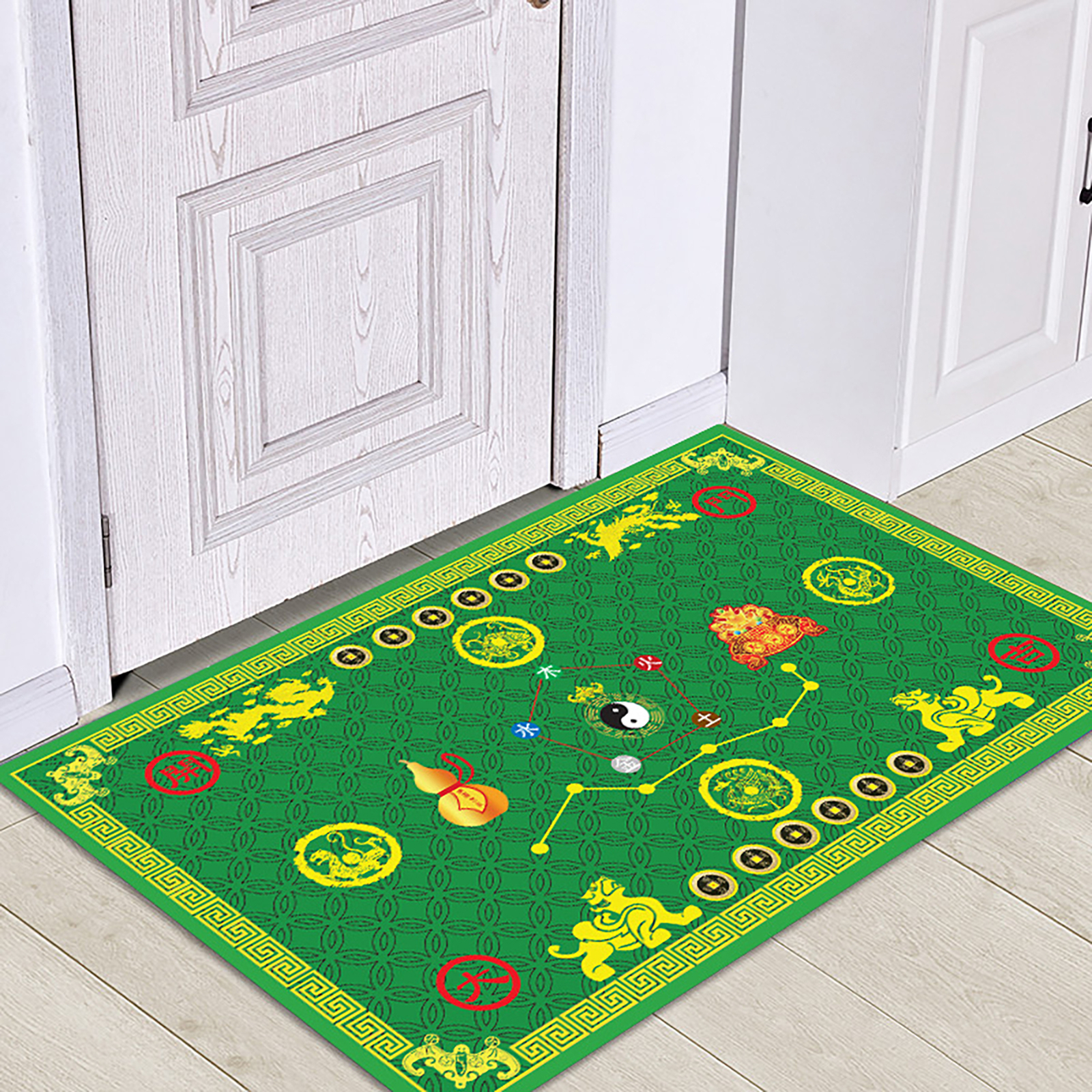 Door Carpet Feng Shui Creative Rectangle Shape Front Door Mat Polyester