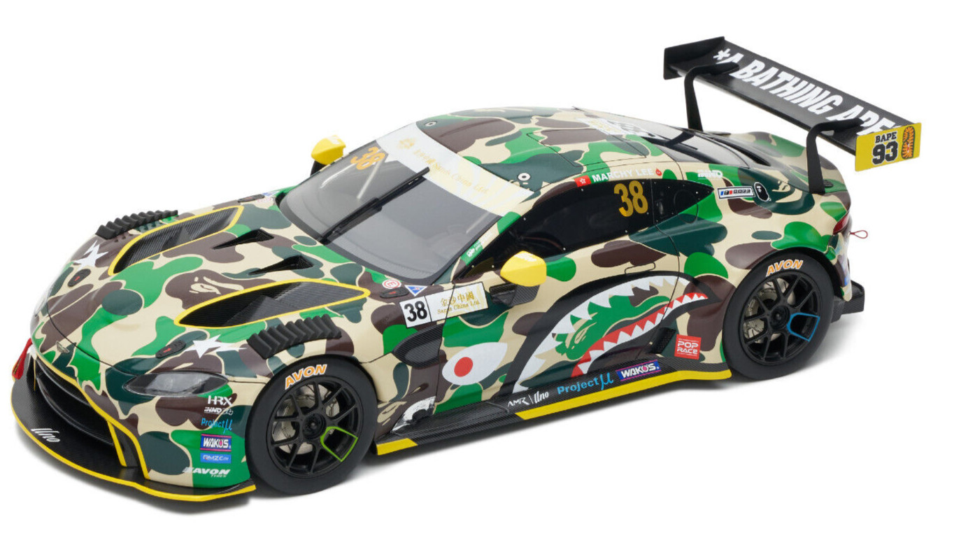 Гоночный автомобиль Aston Martin GT3 - Купающаяся обезьяна в масштабе 1:18, изготовленный на заказ