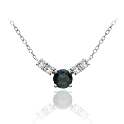 Halskette Sterlingsilber 2 kt TGW London blau-weißer Topas 5 Steine