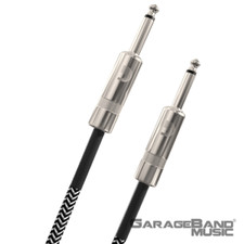 D'Addario PW-BG-10BG Custom Series Braided Instrument Cable, Grey, 10'