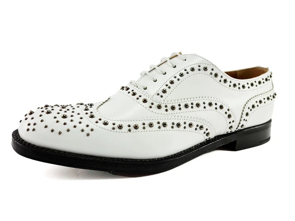 Church’s Burwood Met Tachonado Cuero Blanco Oxford Brogues Mujer’s EE. UU. 9 Nuevo Foto 2 de 4