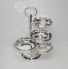 Etagere mit vier Schalen versilbert 29 cm hoch - neu - 1 B Ware