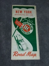 ORIGINAL CIRCA 1940 SINCLAIR GASOLINE NEW YORK ROAD MAP