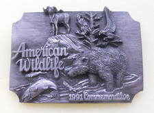 VINTAGE 1991 American Wildlife Commemorative Belt Buck