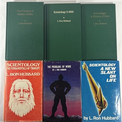 L. Ron Hubbard Scientology Books Lot (6) Vintage Hardbacks   3 w/ Dust Jackets