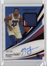 2020-21 Panini Immaculate Rookie Red 35/49 Mason Jones #134 Patch Auto 04zt