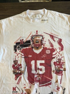 Men s Dylan Raiola Game Changer White T - Shirt Sz 2XL Nebraska Football