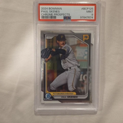 Bowman 2024 Chrome Prospects Paul Skenes BCP125 PSA 9 Pirates MLB