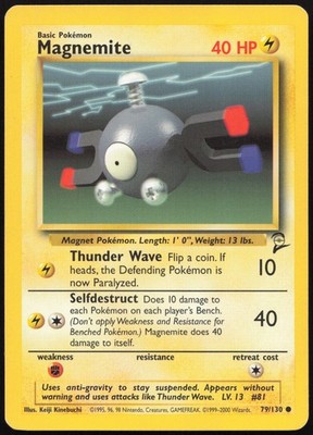 Magnemite Common Base Set 2 079/130 EXC EN