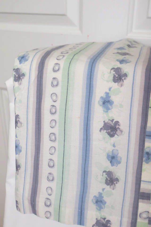 Paneles de cortina de algodón forrados florales lavanda/aqua (2) cocina de 20" x 90" Foto 3 de 4