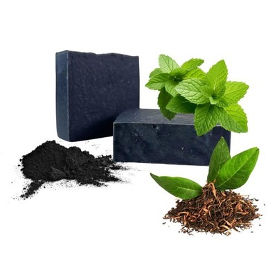 Peppermint Tea Tree Charcoal Essential Oil Artisan Soap | Handcrafted Cold Pr...