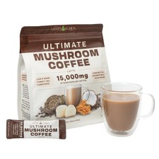 Ultimate Mushroom Coffee Latte - 15 000 mg Champignons Corps Fruits Bio pe...