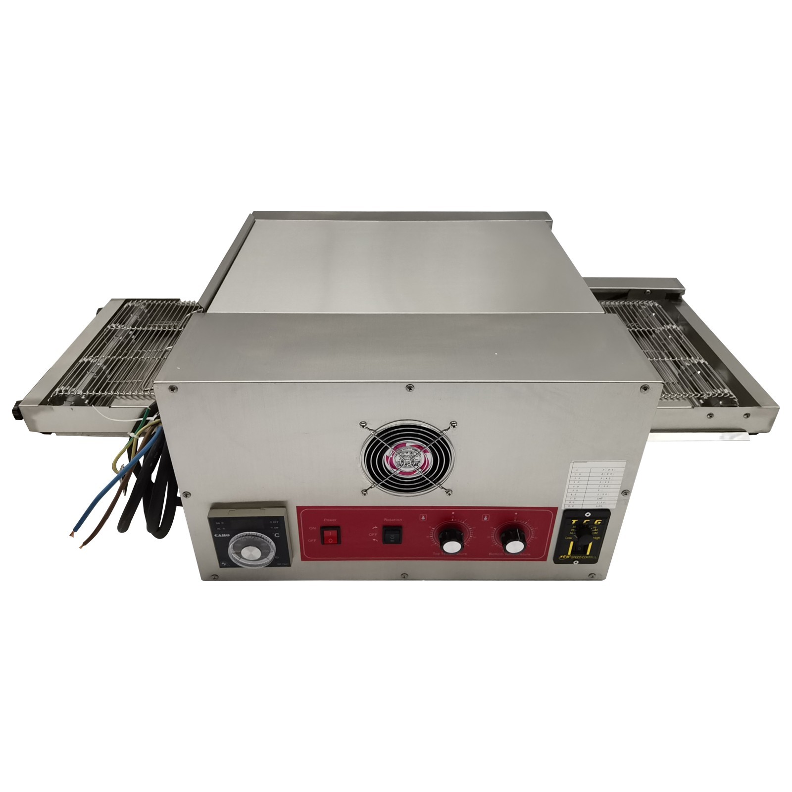 220V Electric Straight Tube Conveyor Pizza Oven Commercial Baking Oven 12"