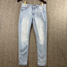 Banana Republic Skinny Fit 28/6 Petite Blue Jeans Distressed Raw Ankle Hem 28x26