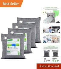 Charcoal Bags Odor Absorber 4 Pack Large Reusable Air Purifying Freshener