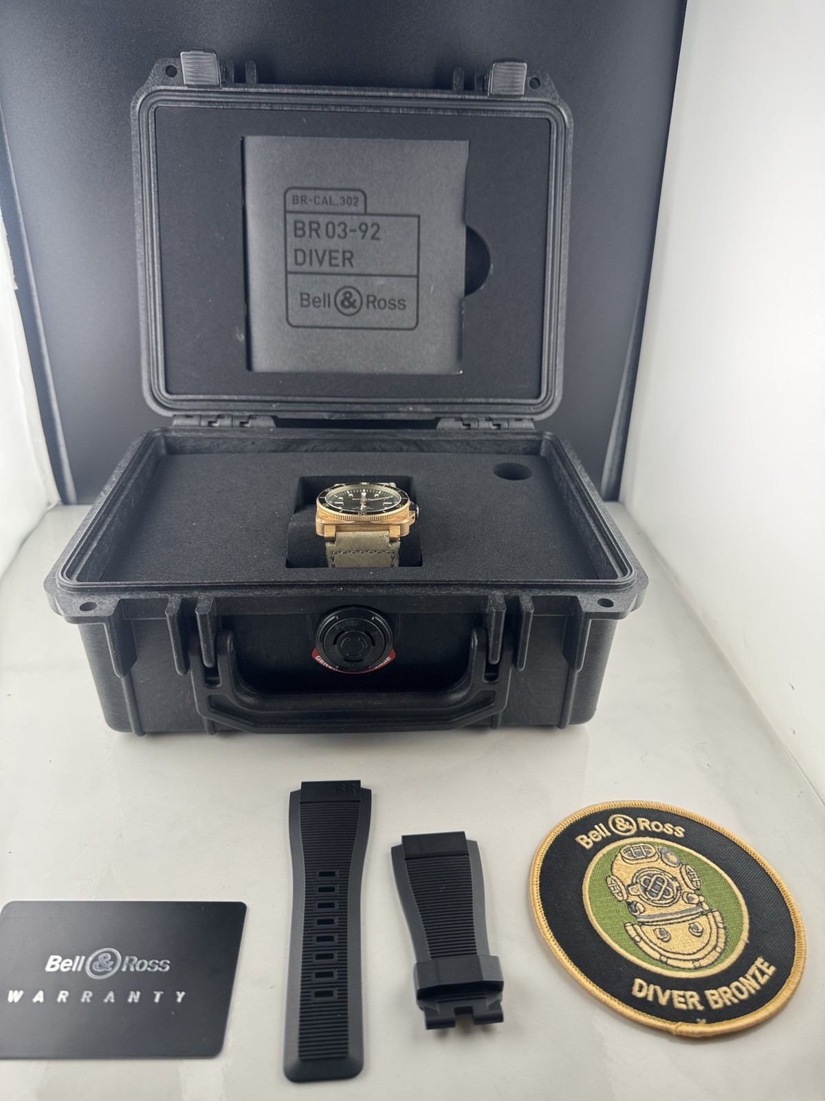 Bell & Ross BR 03-92 Limited Edition Bronze Diver w Pelican Box/Papers Excellent
