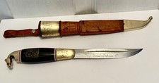 Vintage Kustaa Lammi Finland Horse Head Puukko Knife 4&rdquo; Blade & Sheath