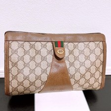 GUCCI PVC Second Bag Clutch Bag Women's Blue Authentic Classic Style