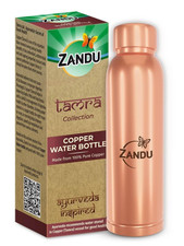 Bouteille d'eau en cuivre Zandu 100 % cuivre pur sans BPA - 950 ml...