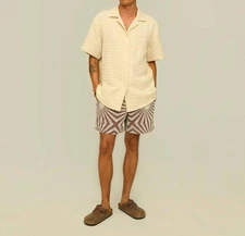 Oas Ecru Cuba Waffle Shirt Ecru