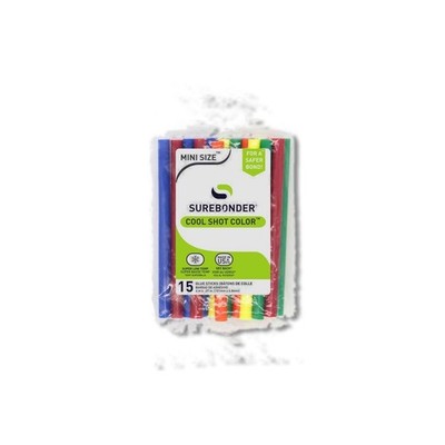 Surebonder 0.3 in X 4 in Cool Shot Mini Glue Sticks Assorted 15 pk CS-15VC