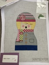 Handpainted Needlepoint Canvas  Bundled Winter Girl   Read Description 