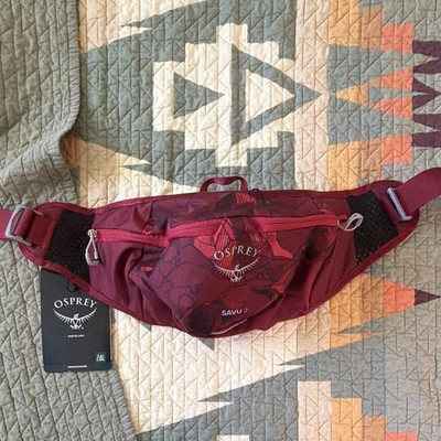 Osprey Savu 2 2L Nylon Waist Pack Red, Bottle Pocket, Zip, 2 Pockets