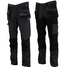 NEW MENS STANLEY WORK SLIM FIT TROUSER STRETCH PROFLEX HOLSTER & KNEE PAD POCKET