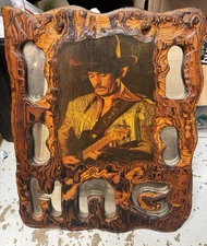 VINTAGE WALL ART (ON REAL HAND CARVED WOOD WITH MIRROR WORDS)