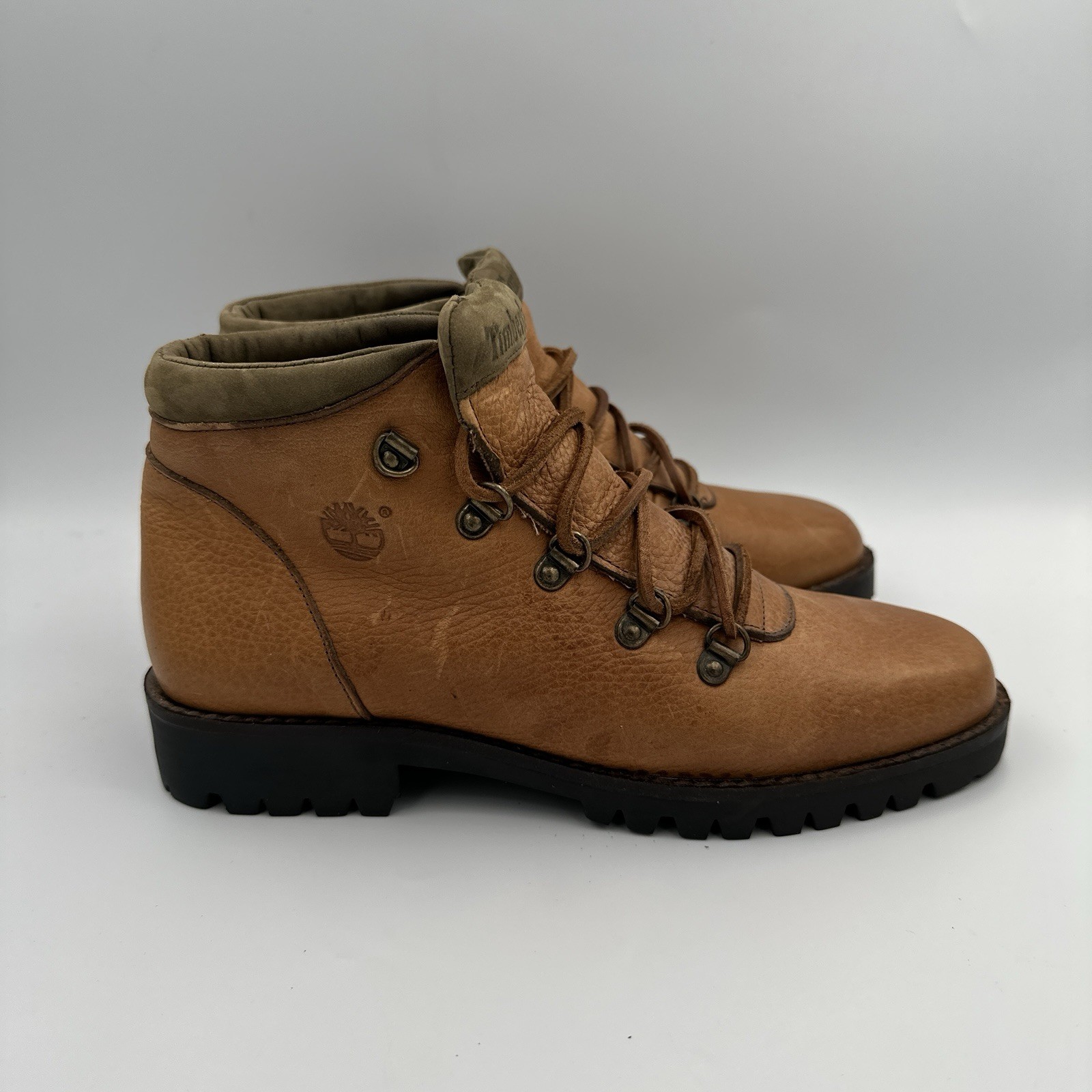 Timberland Hiking Boots Leather Alpine Mamaranick Ankle Woman's Size 7M Vintage-image