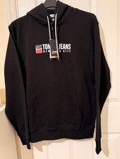 Image of Tommy Jeans Hoody Athletics New York Hoodie Large 44" Chest Black New With Tags