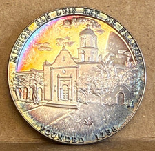 California Mission San Luis Rey De Francia Medal Silver Ser #635 Great Toning