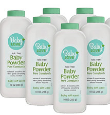 Baby Love Baby Powder, Pure Cornstarch, 10oz 6 Pack - Fast Shipping